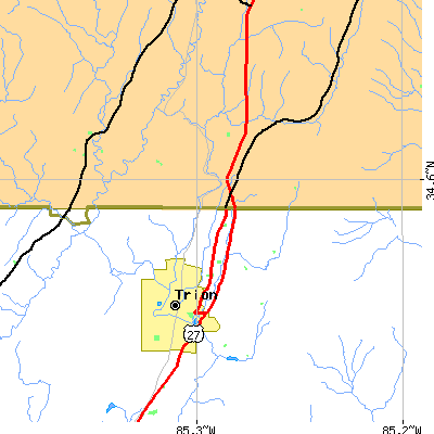Zip code 30753 close-up map