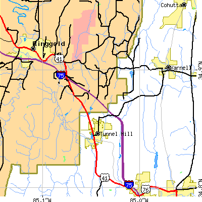 Zip code 30755 close-up map
