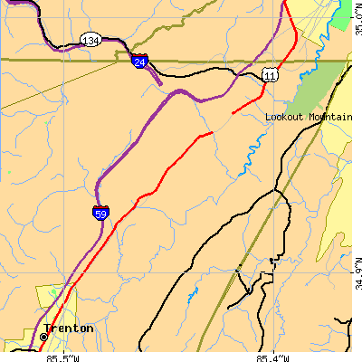 Zip code 30757 close-up map