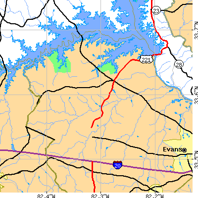 Zip code 30802 close-up map