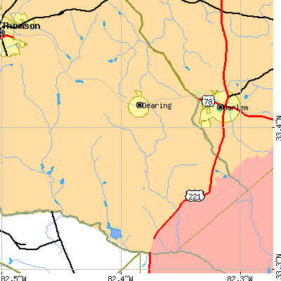 Zip code 30808 close-up map