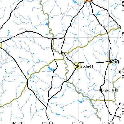 Zip code 30820 close-up map