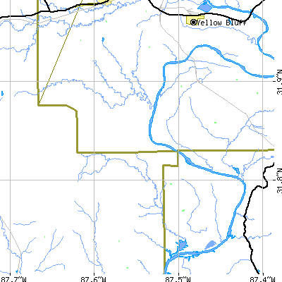 Zip code 36751 close-up map