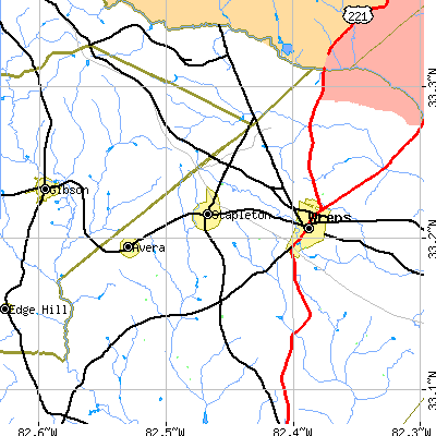 Zip code 30823 close-up map