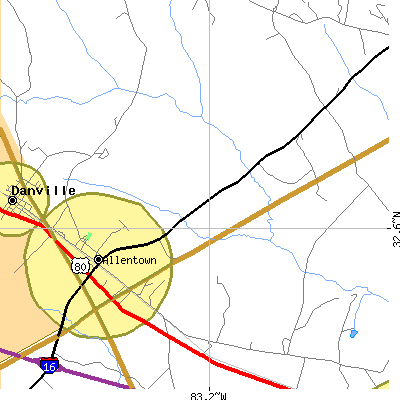 Zip code 31003 close-up map