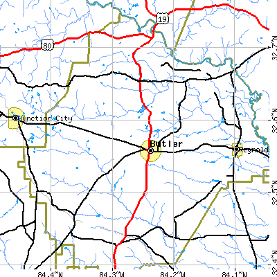 Zip code 31006 close-up map