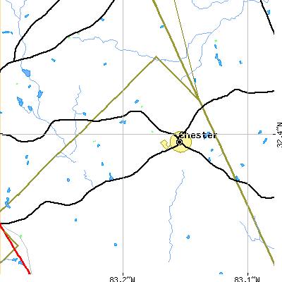 Zip code 31012 close-up map