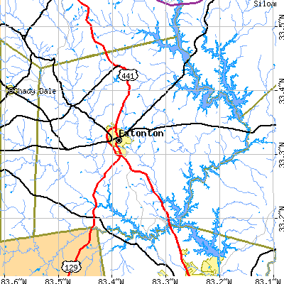 Zip code 31024 close-up map