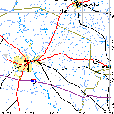 Zip code 31027 close-up map