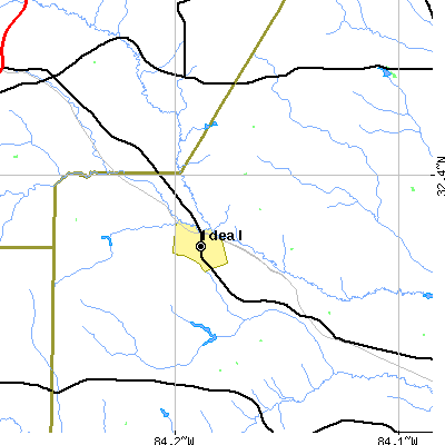 Zip code 31041 close-up map