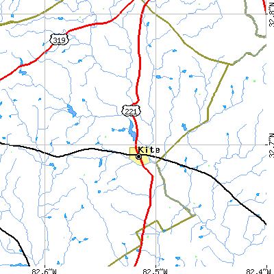 Zip code 31049 close-up map