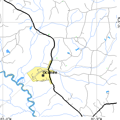Zip code 31067 close-up map