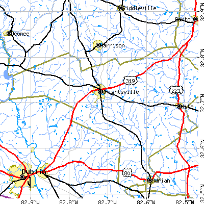 Zip code 31096 close-up map