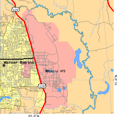 Zip code 31098 close-up map