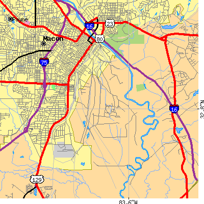 Zip code 31201 close-up map