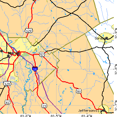 Zip code 31217 close-up map
