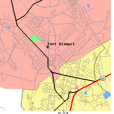 Zip code 31314 close-up map