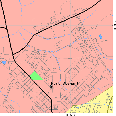 Zip code 31315 close-up map