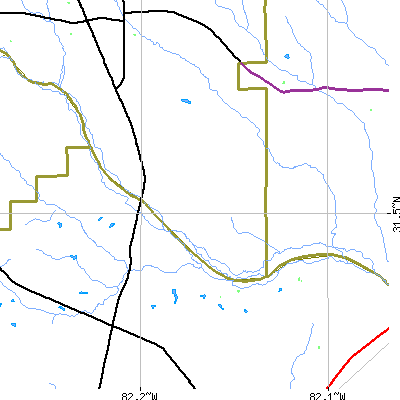 Zip code 31518 close-up map