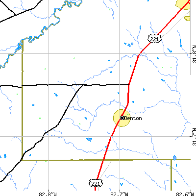 Zip code 31532 close-up map