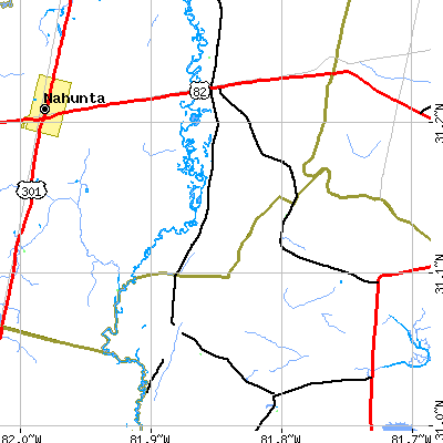 Zip code 31566 close-up map