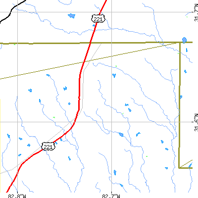 Zip code 31567 close-up map