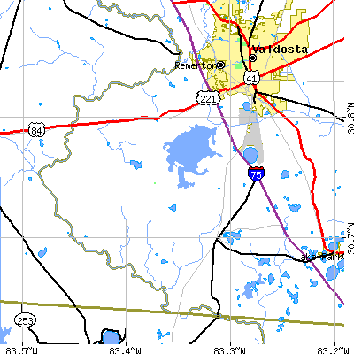 Zip code 31601 close-up map