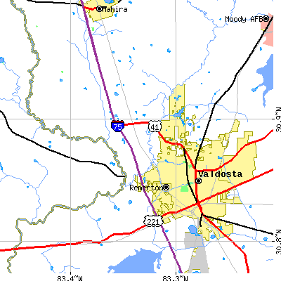 Zip code 31602 close-up map