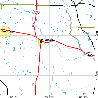 Zip code 31622 close-up map