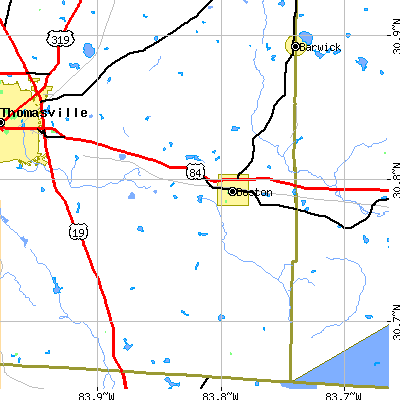 Zip code 31626 close-up map
