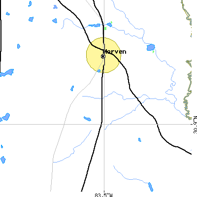Zip code 31638 close-up map
