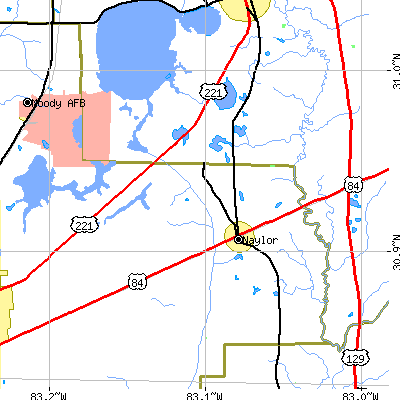 Zip code 31641 close-up map