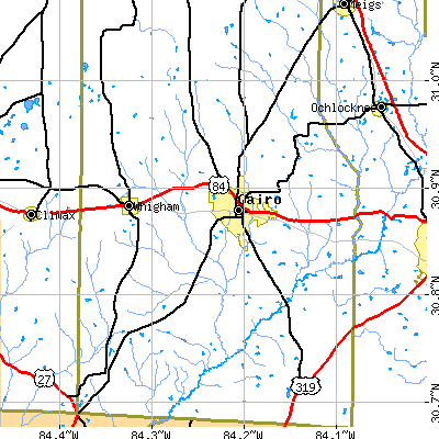 Zip code 31728 close-up map