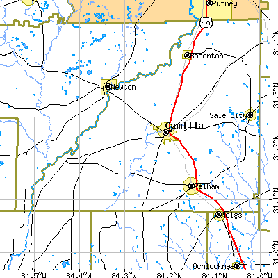 Zip code 31730 close-up map