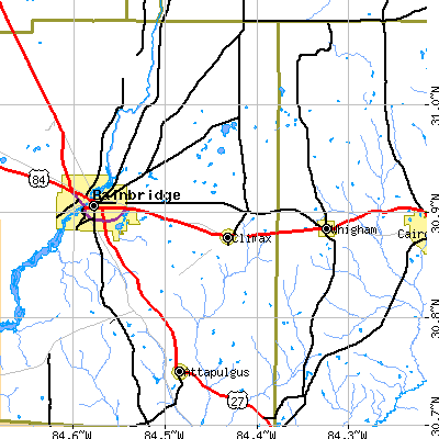 Zip code 31734 close-up map