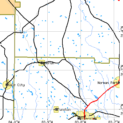 Zip code 31744 close-up map