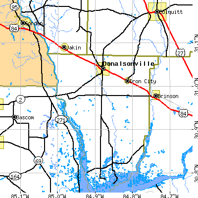Zip code 31745 close-up map