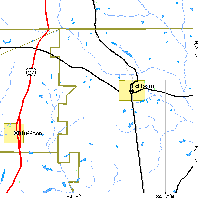 Zip code 31746 close-up map