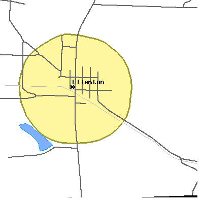 Zip code 31747 close-up map