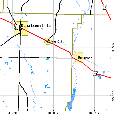 Zip code 31759 close-up map