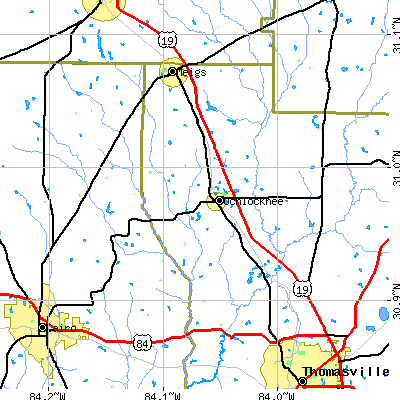Zip code 31773 close-up map