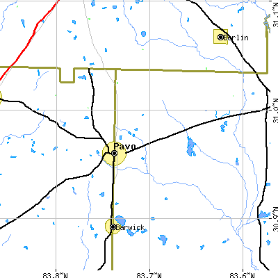 Zip code 31778 close-up map