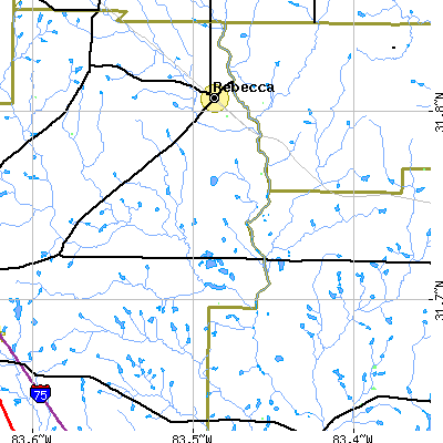 Zip code 31783 close-up map
