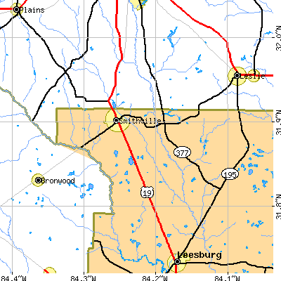 Zip code 31787 close-up map