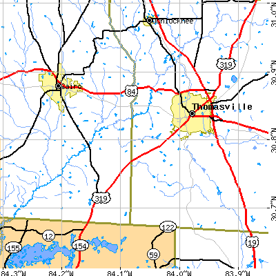 Zip code 31792 close-up map