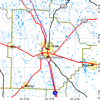 Zip code 31794 close-up map