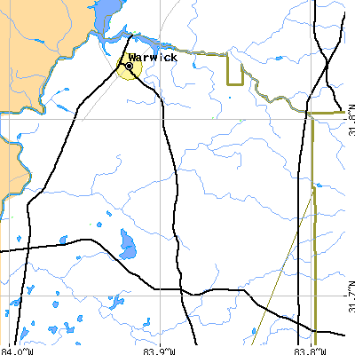 Zip code 31796 close-up map