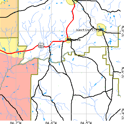Zip code 31801 close-up map