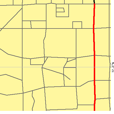 Zip code 36849 close-up map