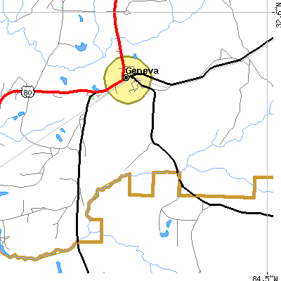 Zip code 31810 close-up map